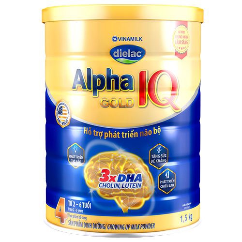 Sữa Dielac Alpha Gold IQ 4 (từ 2-6 tuổi) HT 1500gr (mẫu mới date 2023)