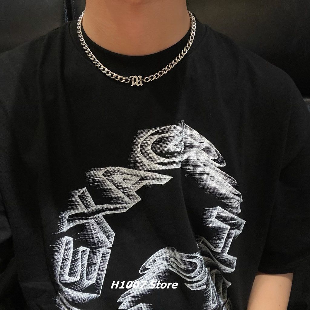 Vòng cổ bằng thép titan mặt chữ phong cách hip hop thời trang cho nam và nữ