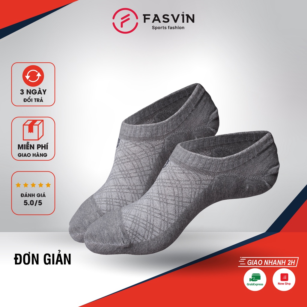 Tất Nam cổ ngắn Fasvin mềm mịn co giãn tốt TCT22904.SG