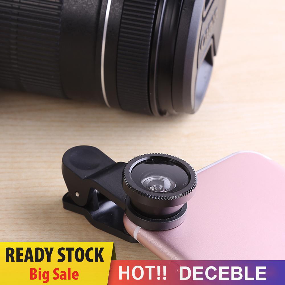 Deceble 3 in 1 Wide Angle Macro Fisheye Phone Camera Lens Kit for iPhone Samsung