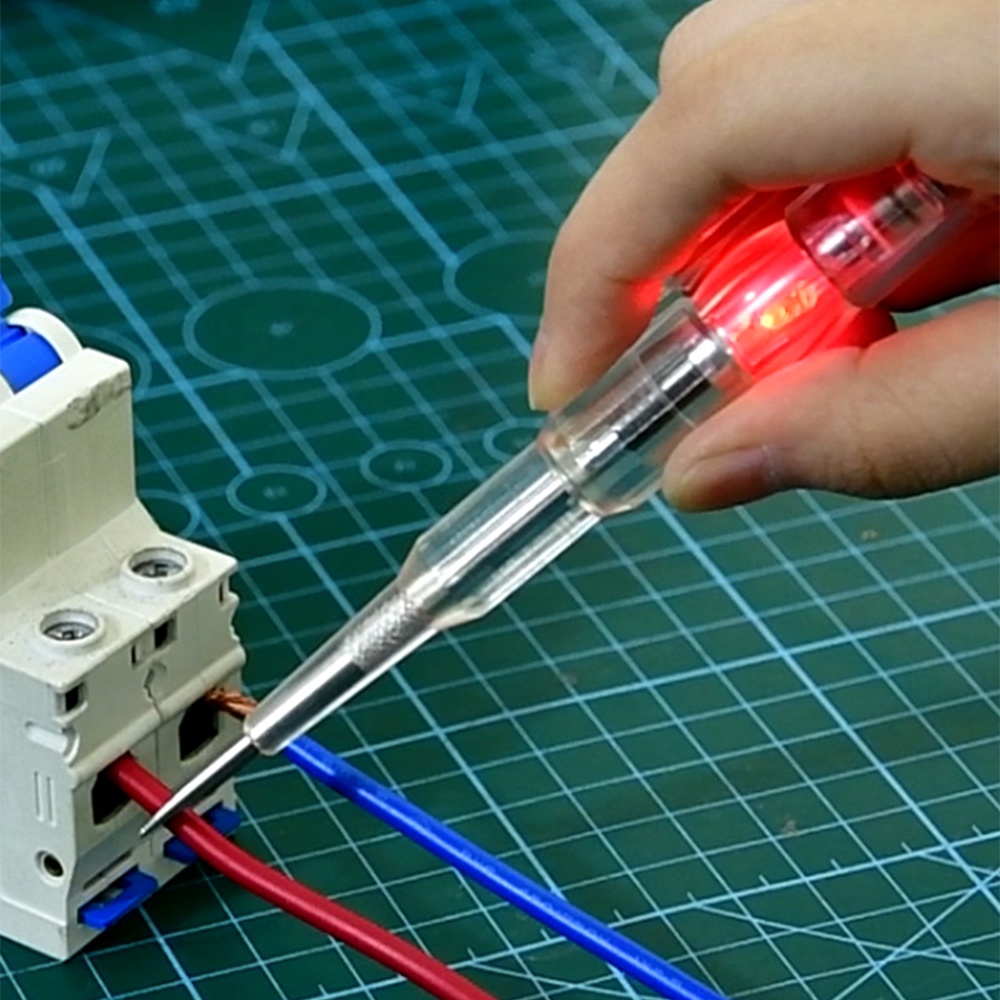 AIDEEPEN Bút thử điện B09 70-250V kiểu tua vít đầu dẹt có đèn đa năng tiện lợi