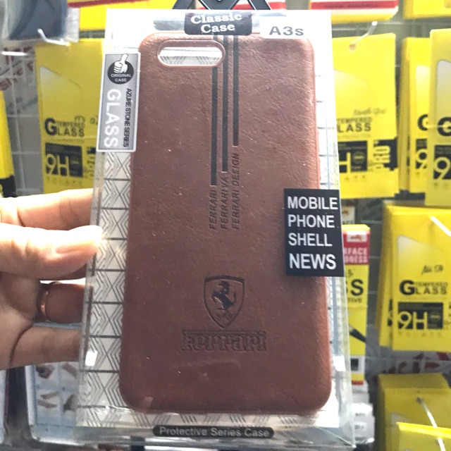Ốp lưng giả da Ferrari oppo A3s cao cấp