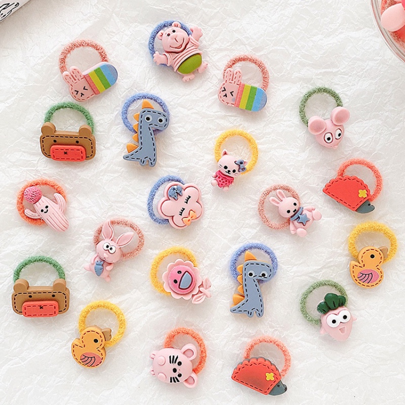 Dây Buộc Tóc Cao Su Cỡ Nhỏ Họa Tiết Hoạt Hình Kiểu Hàn Quốc Dễ Thương Cho Bé