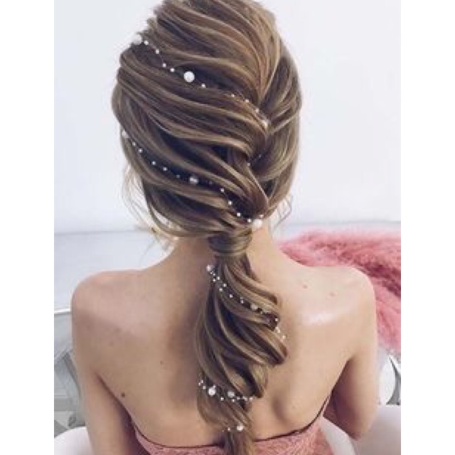 Phụ kiện cô dâu dây trai mix viên các cỡ