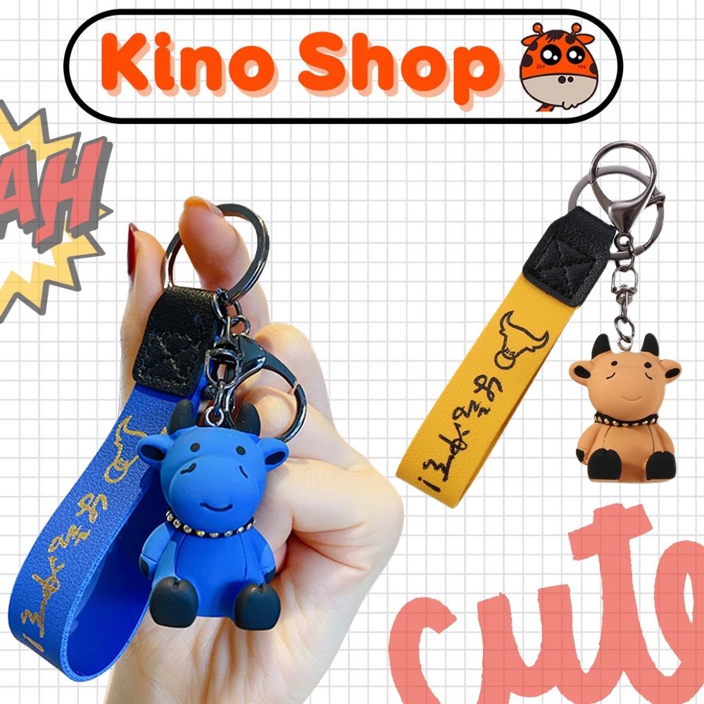 Móc khóa hình con trâu treo balo túi xách chìa khóa thời trang tinh tế KinoShop