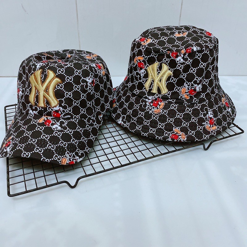 NÓN KAKI MICKEY ĐEN - THÊU NY