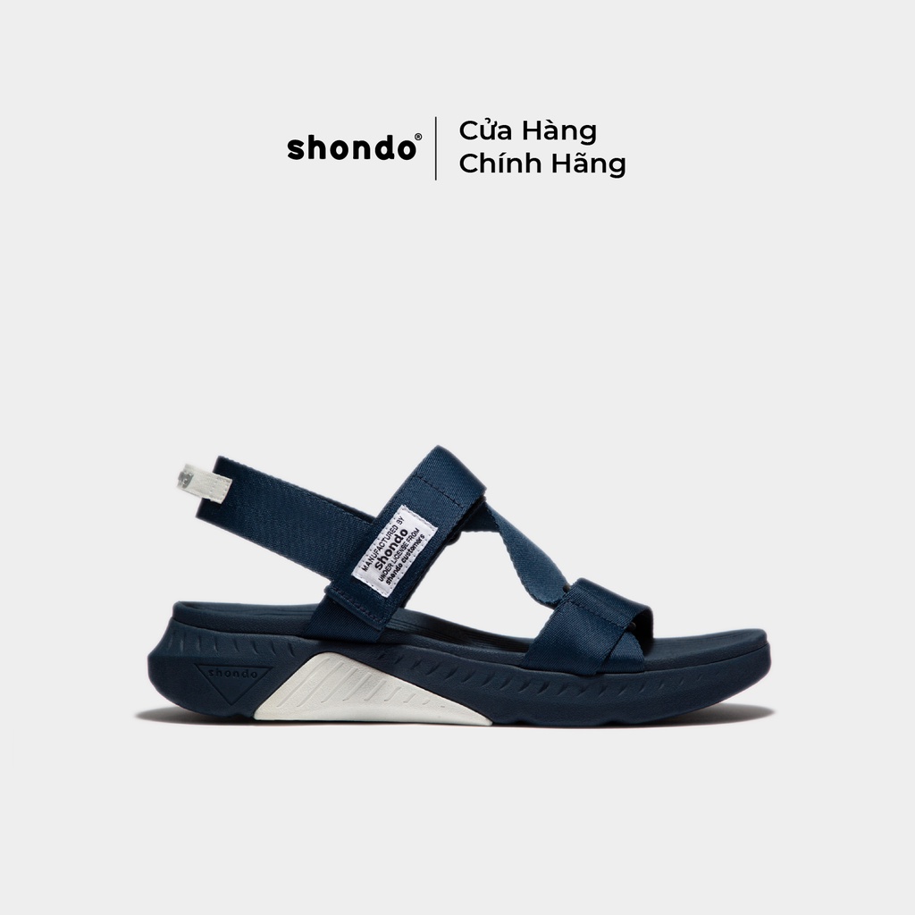 Giày Sandals Nam Nữ Unisex Shondo F7 Racing Đế Xanh Phối Trắng Quai Xanh Đen F7R3535