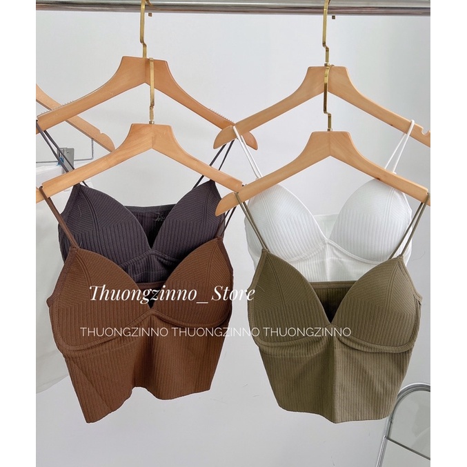 [Ảnh thật/Video]Áo bra Gân Tăm LadyGaga Quảng Châu hàng loại 1 thiết kế cổ tim có mút ngực dày dặn