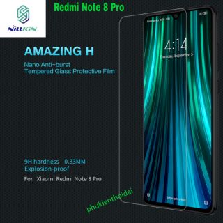 Kính cường lực Xiaomi Redmi Note 8 Pro hiệu Nillkin Amazing 9H trong suốt trơn mượt tặng keo mép