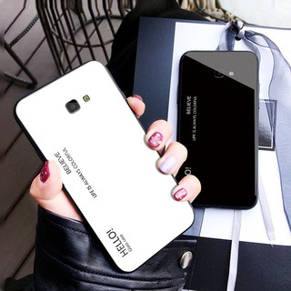 Ốp điện thoại kính cường lực in chữ đơn giản cho Samsung Galaxy J4