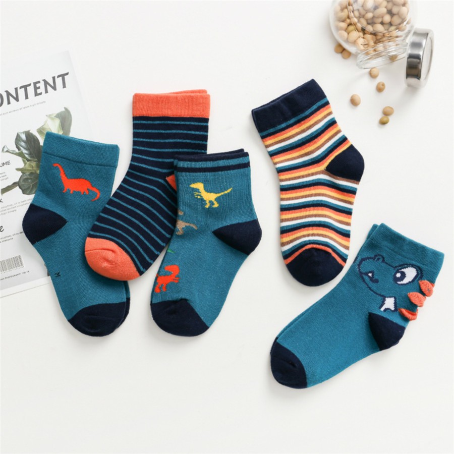 Set 5 đôi tất cotton họa tiết dễ thương thời trang cho bé