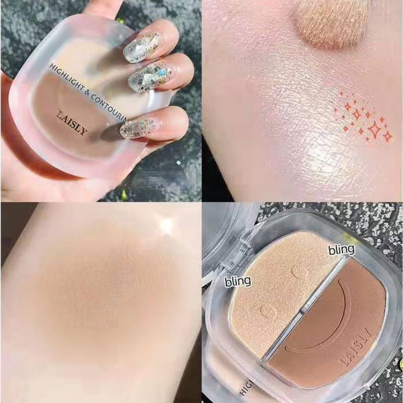 [Hàng mới về] Bảng Phấn Bắt Sáng Hai Màu Độ Bóng Cao Mịn Màng