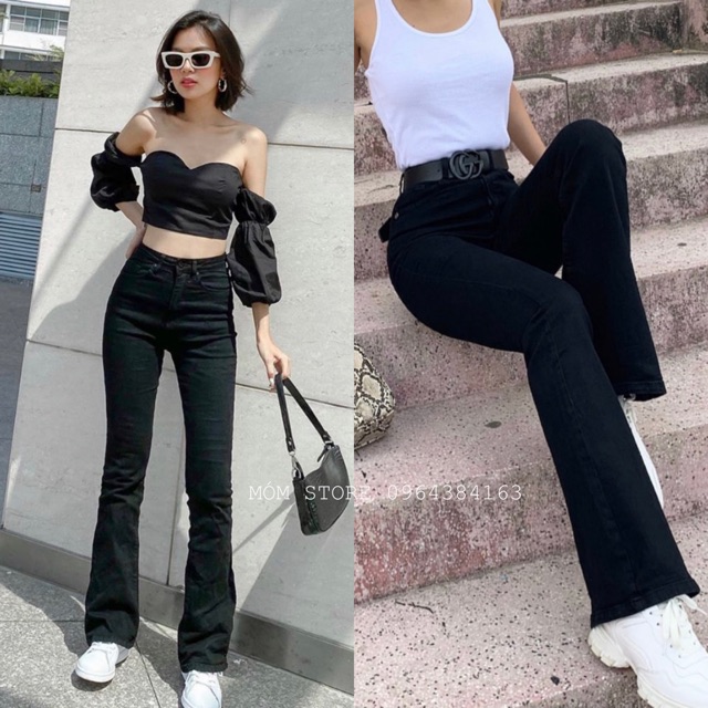 Quần Jean Loe Dáng Dài Quần Bò Loe Lưng Cao Xuất Xịn Có Co Giản | BigBuy360 - bigbuy360.vn