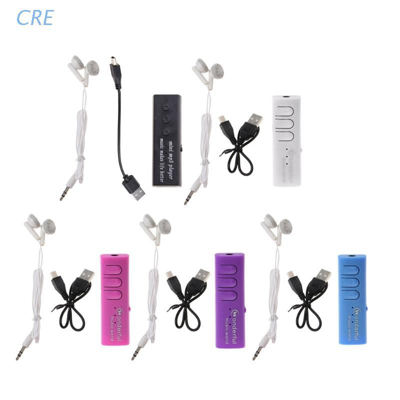 CRE  MX-309B Mini USB Clip Design Support 32GB Micro SD TF Card Digital Music MP3 Player