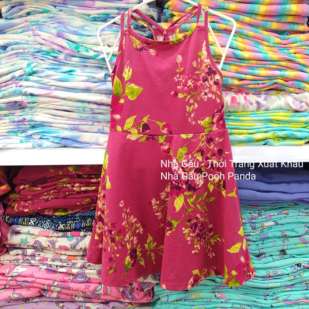 Đầm hai dây đỏ đô bé gái BG2256