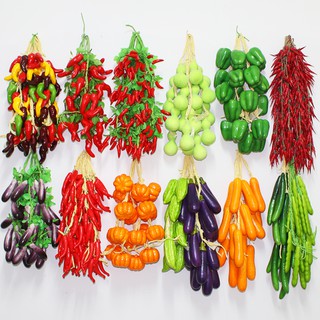 Mô hình dây tỏi tiêu dưa leo gừng ớt trái cây rau củ quả giả dùng để trang trí khách sạn