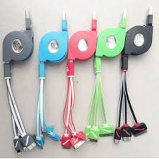 Cáp sạc dây rút đa Năng 4 Đầu (Trắng)