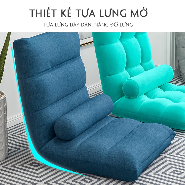 Ghế sofa lười tựa lưng, ghế tatami bệt dựa lưng nhật bản gấp gọn không cần dựa lưng hàng cao cấp
