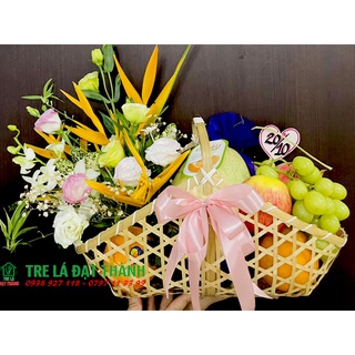 Giỏ mây đựng quà tặng xinh xắn, giỏ trang trí chụp hình, giỏ 1 qoai