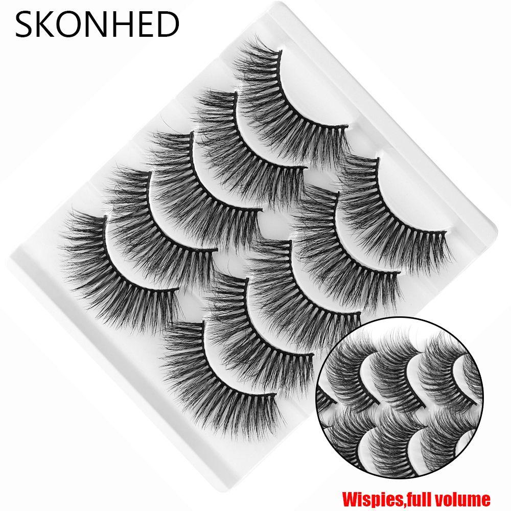 XIANTIN Set 5 Cặp Lông Mi Giả 3D Thời Trang Dành Cho Nữ