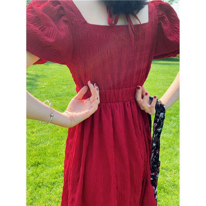 Đầm cổ vuông viền ren dự tiệc tay ngắn xinh đẹp dễ thương cho đi chơi, đi đám cưới cao cấp - Thời Trang VADA - D70 | BigBuy360 - bigbuy360.vn