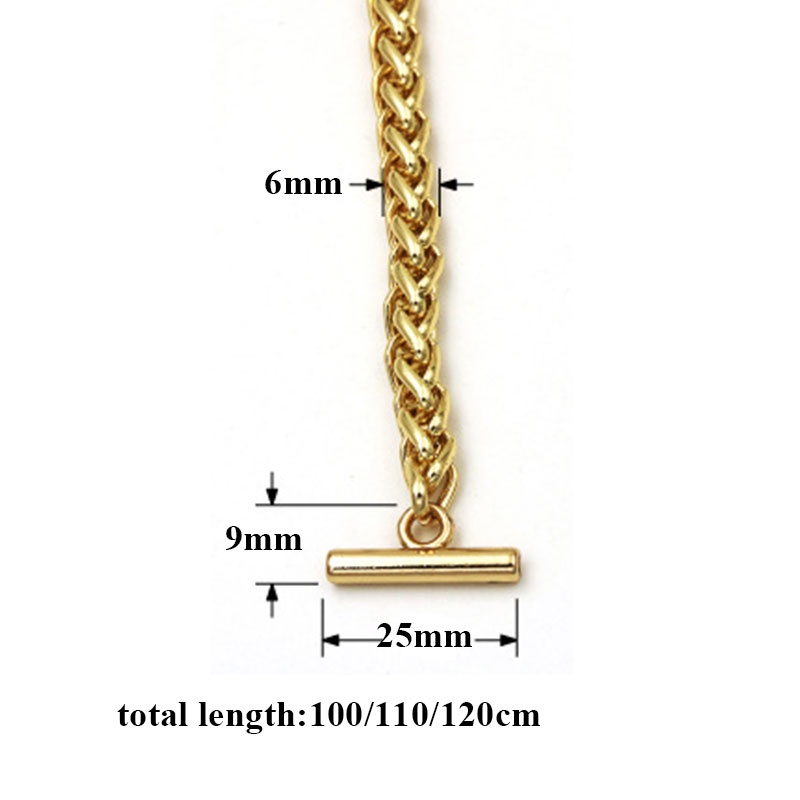 Dây xích đeo túi xách bằng kim loại phẳng mài nhẵn chất lượng cao bảo vệ môi trường dành cho bạn nữ