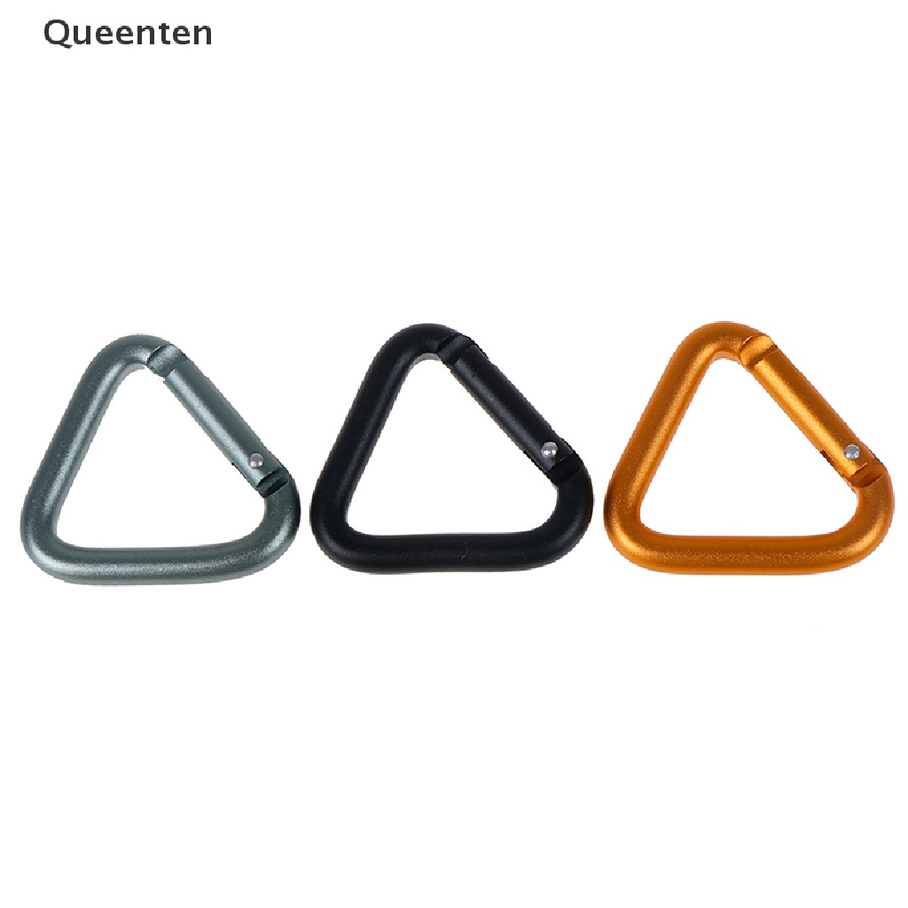 Queenten 1PC Triangle Carabiner Outdoor Camping Hiking Keychain Kettle Buckle Snap Clip QT