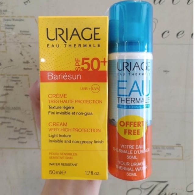 Set Kem chống nắng Uriage SPF 50+ tặng kèm xịt khoáng