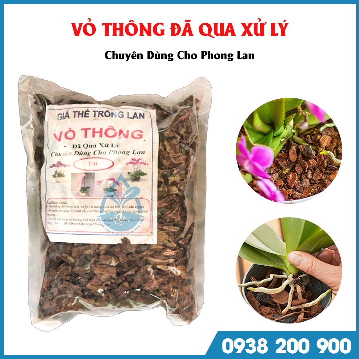 Vỏ thông đã qua xử lý size 3-4 gói 1kg - Vỏ thông trồng Phong Lan - Giá thể vỏ thông trồng Lan