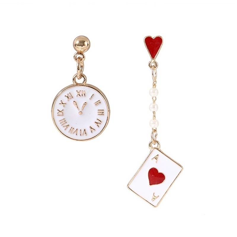 Hoa Tai Dáng Dài Mặt Đồng Hồ Thẻ Bài Sáng Tạo