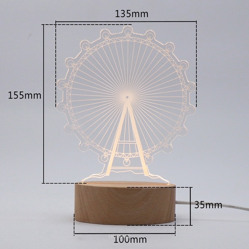 Đèn ngủ để bàn hình 3D sáng tạo độc đáo