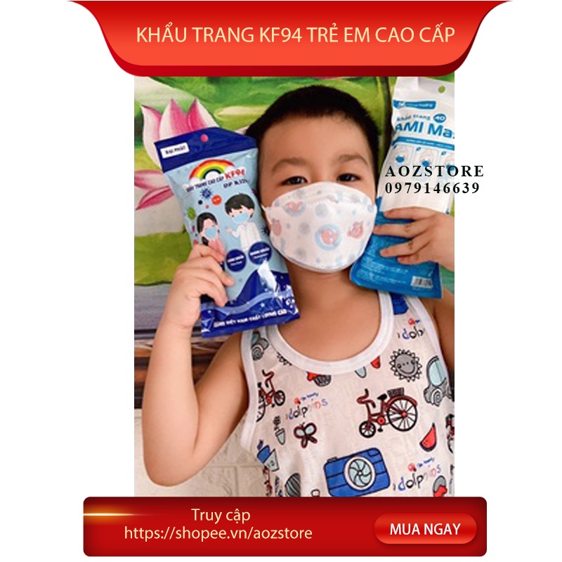 Khẩu trang KF94 cho bé an toàn tuyệt đối 4 lớp kháng khuẩn gói 10 cái