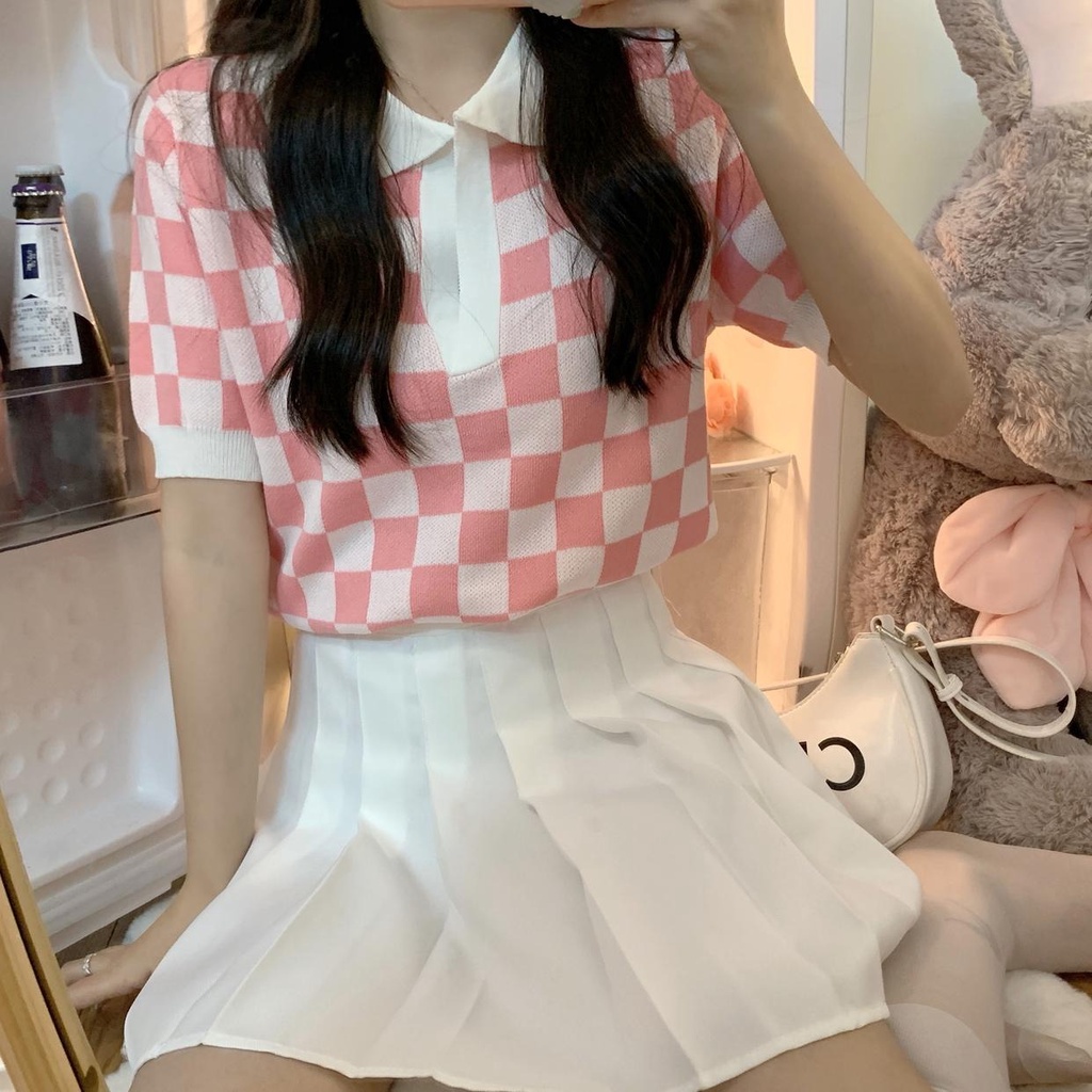 Áo thun polo ZHELIHANGFEI dệt kim tay ngắn thiết kế cỡ nhỏ trẻ trung thời trang