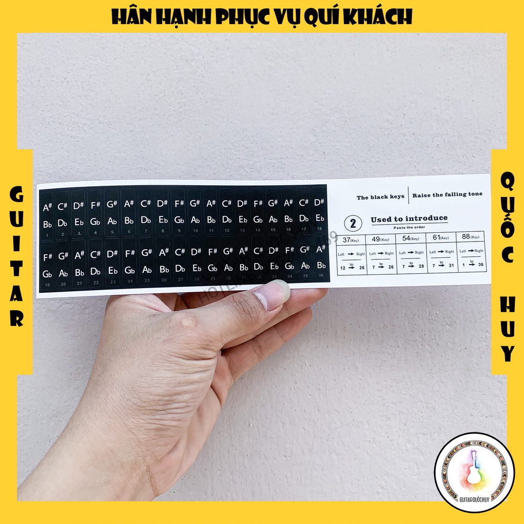 Miếng dán nốt nhạc đàn Piano, Organ - Piano Sticker - Decal Piano