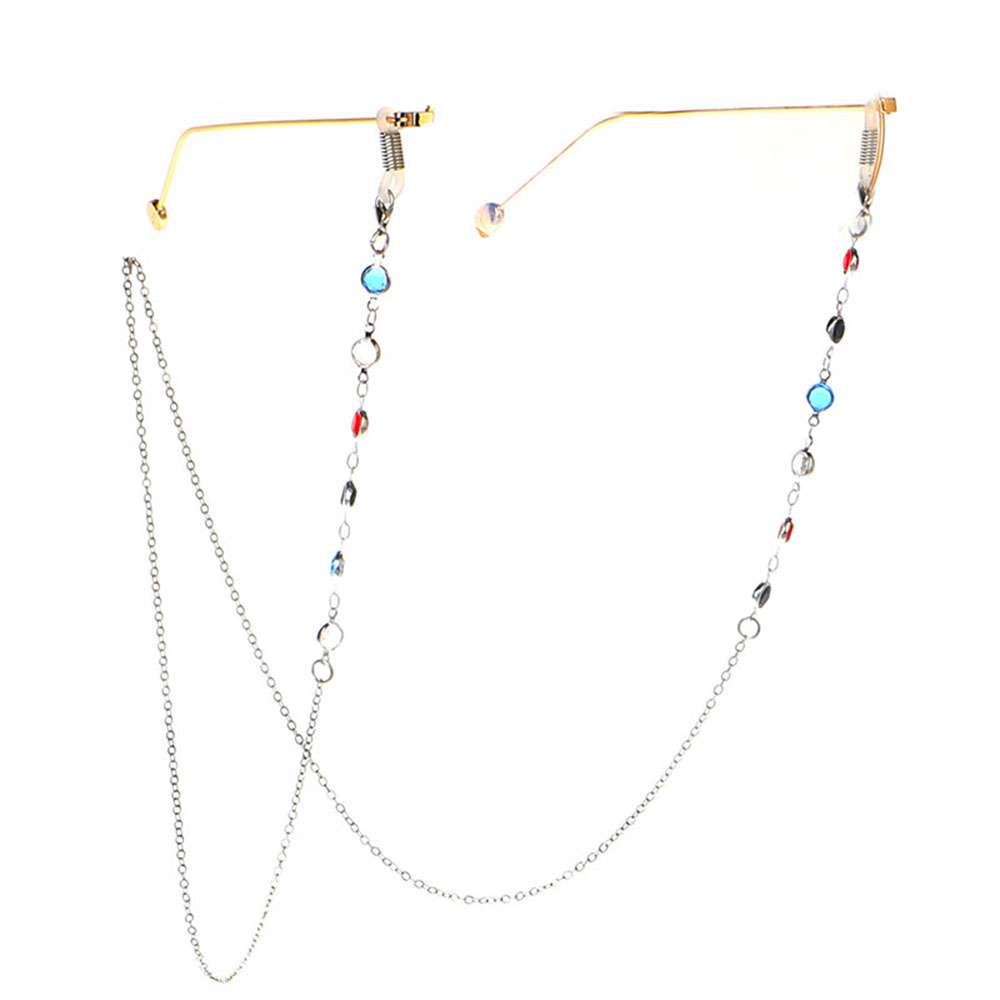 Dây Đeo Kính Đính Hạt Kim Loại Nhiều Màu Sắc