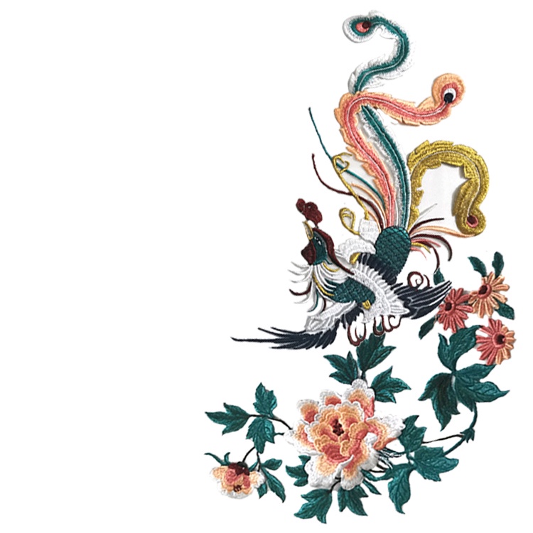 Miếng Vá Vải Gạc Thêu Hoa Mẫu Đơn / Phượng Hoàng