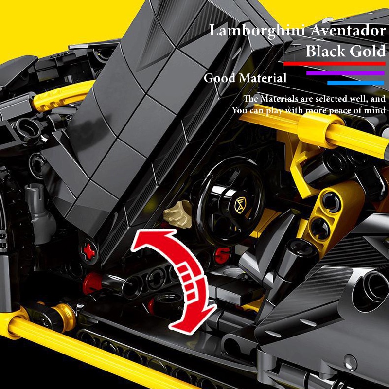 Đồ Chơi Lắp Ráp Mô Hình Siêu Xe TECHNIC Lamborghini Aventador Black Gold RC 701954 Với 1254 PCS