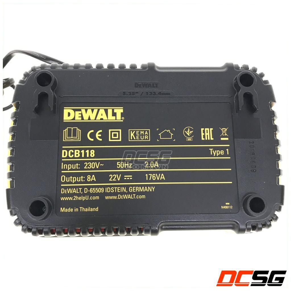 Bộ sạc nhanh 18V/ 54V Dewalt DCB118-GB | DCSG