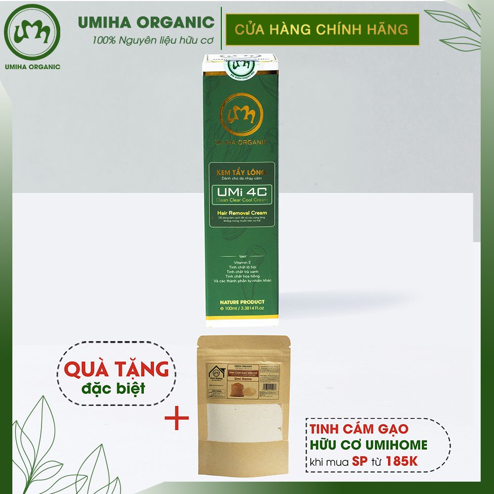 Tẩy lông vùng kín, Bikini - Kem tẩy lông Umi 4c 100ml Bikini, Nách, Chân, Tay, Body toàn thân tại nhà cho da nhậy cảm