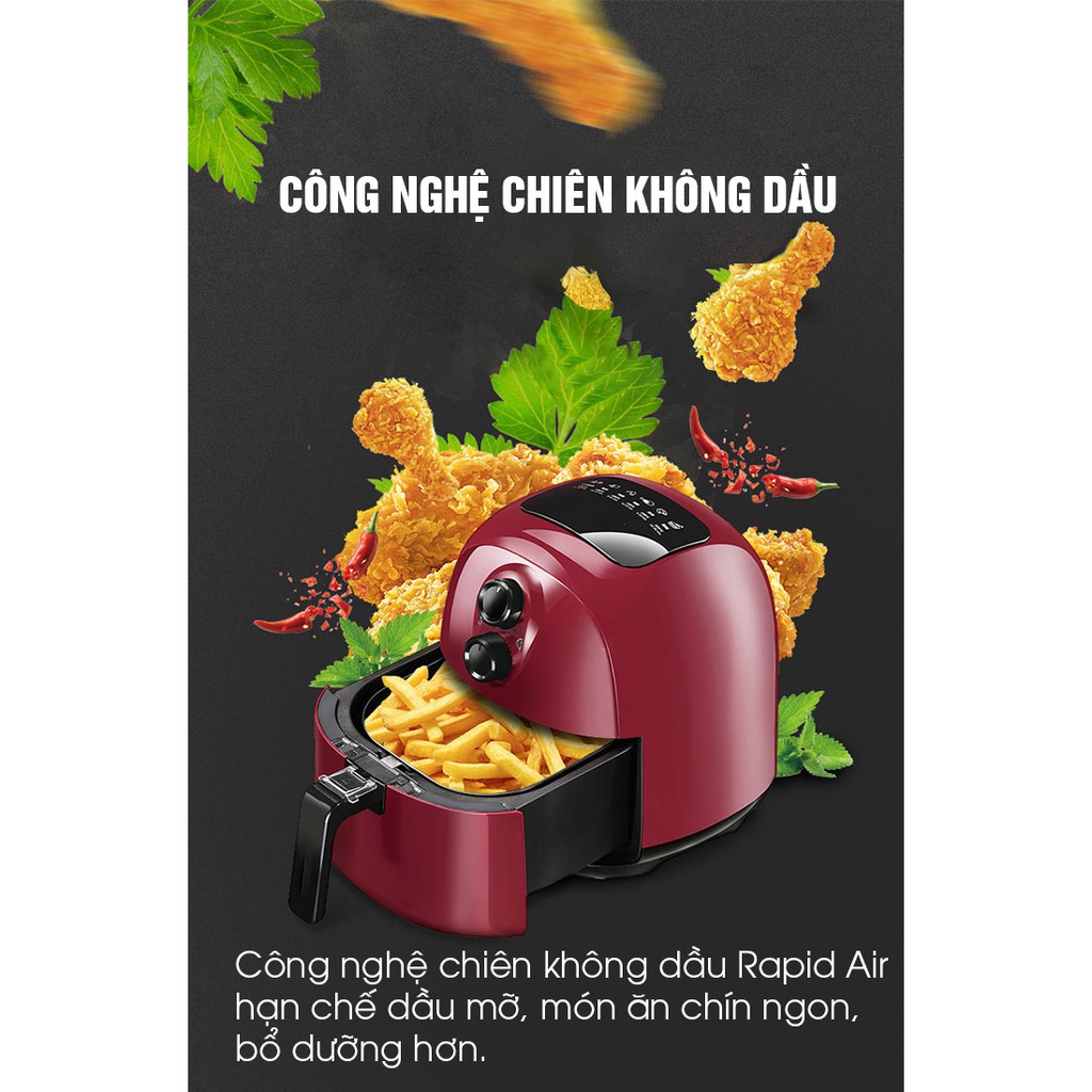 Nồi chiên không dầu LATURE AIR FRYER Cát Á - Dung tích lớn [ 3.5L - 5L ] - An Toàn, Tiết Kiệm Điện