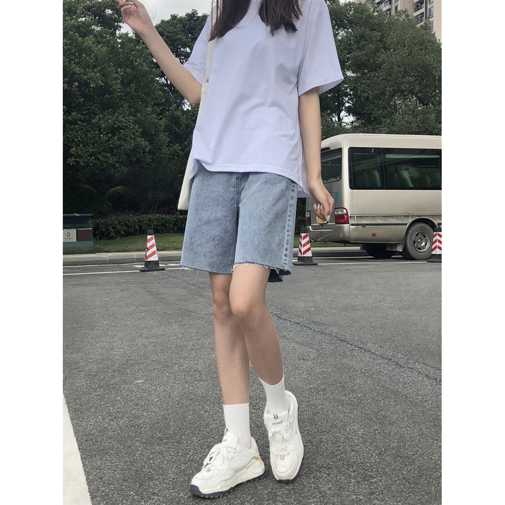 Quần sọt jean nam nữ basic Yinxx, quần bò lửng unisex ulzzang QSJ04