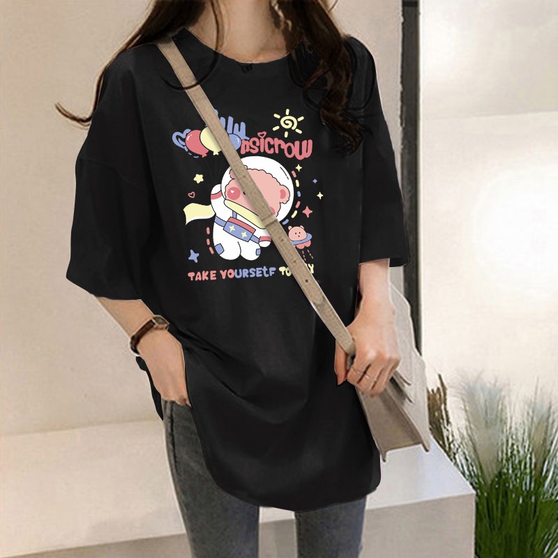 Áo thun NRVP ngắn tay dáng rộng in hình thời trang mùa hè Hàn Quốc 2022 cho nữ