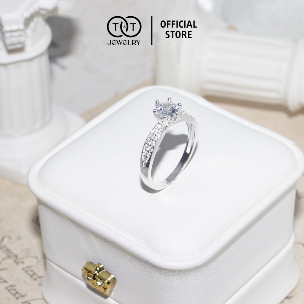 Nhẫn Bạc Nữ 6 Chấu s925 T&amp;T Jewelry cao cấp NN024