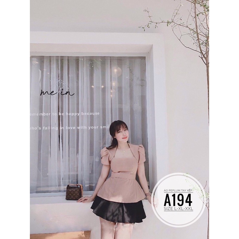 [Mã FATHANG5 giảm 10K đơn 50K] Bigsize Áo peplum tay xếp A194