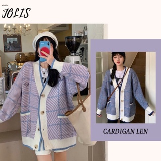 Cardigan hoạ tiết kẻ - ảnh thật ở cuối