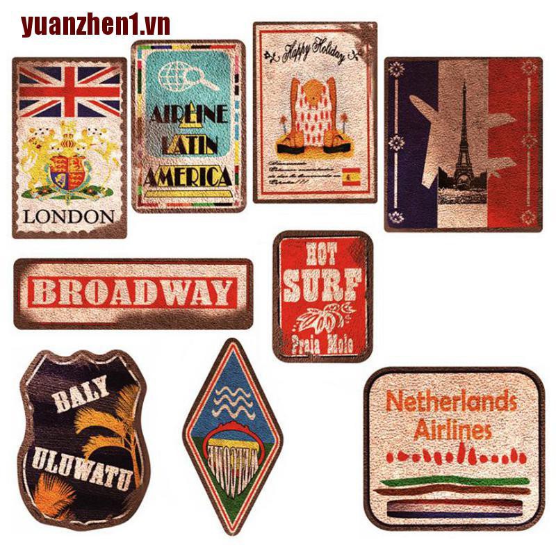 [Yuanzhen1] Set 36 Miếng Dán Chống Thấm Nước Retro Lướt Sóng Bãi Biển Lướt Ván Ghi Ta Hành Lý Ván Trượt Guitar