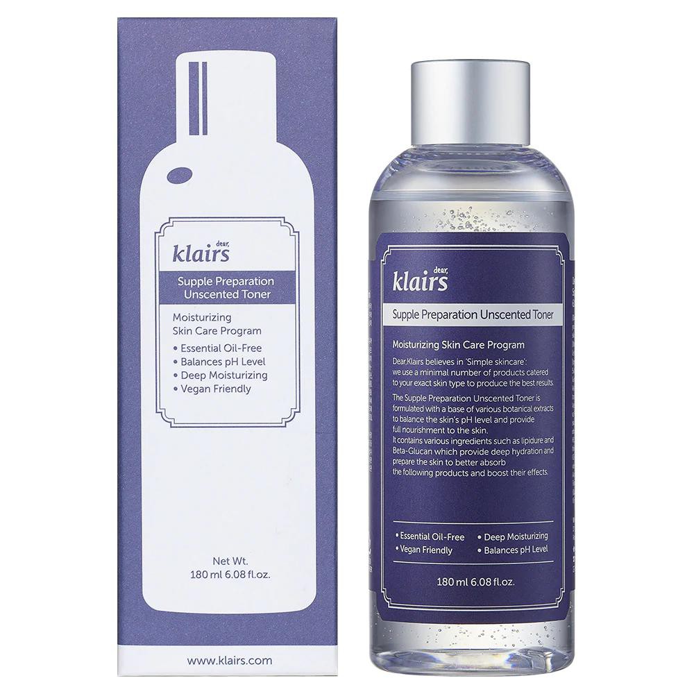 [Mã 77FMCGSALE1 giảm 10% đơn 250K] KLAIRS - Nước hoa hồng Klairs Supple Preparation Facial Toner 180ml