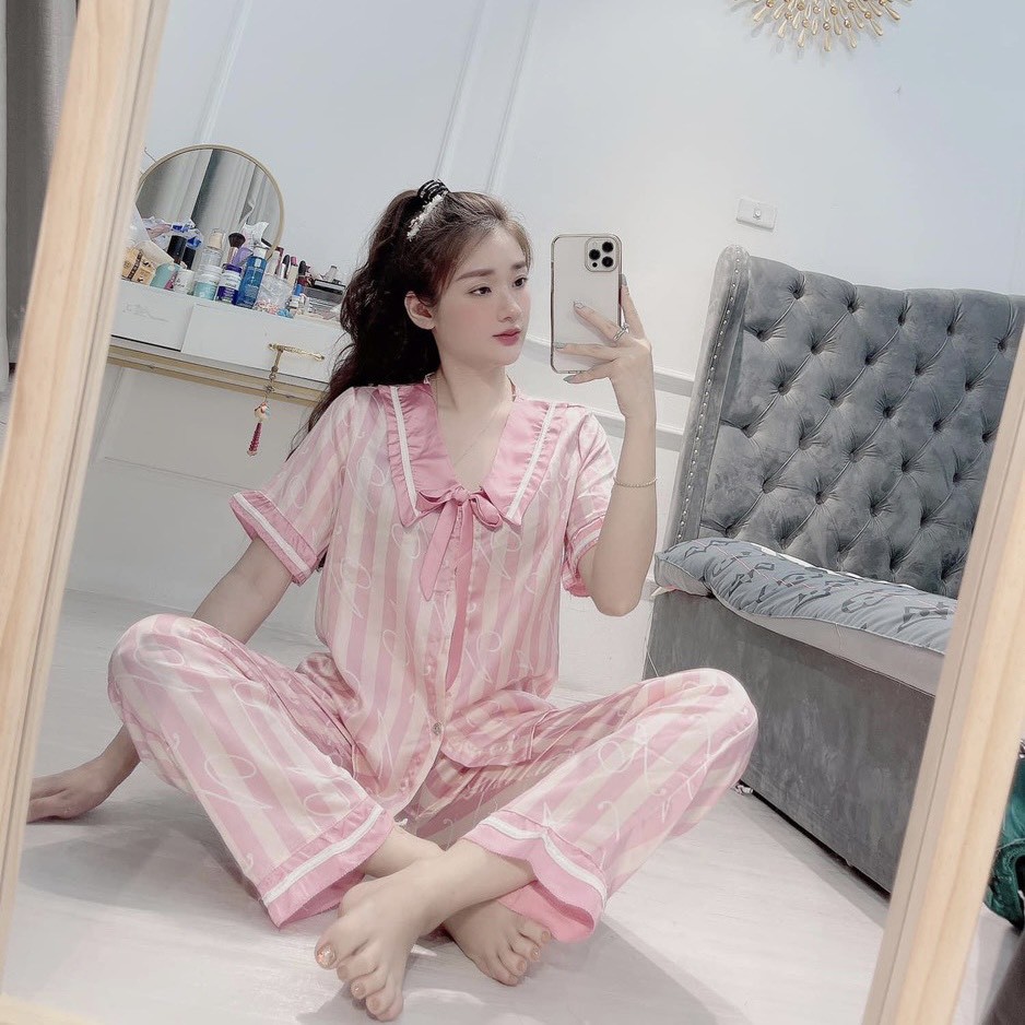 Đồ Bộ Pijama - Bộ Lụa Dài Tay Họa Tiết Sang Chảnh | BigBuy360 - bigbuy360.vn