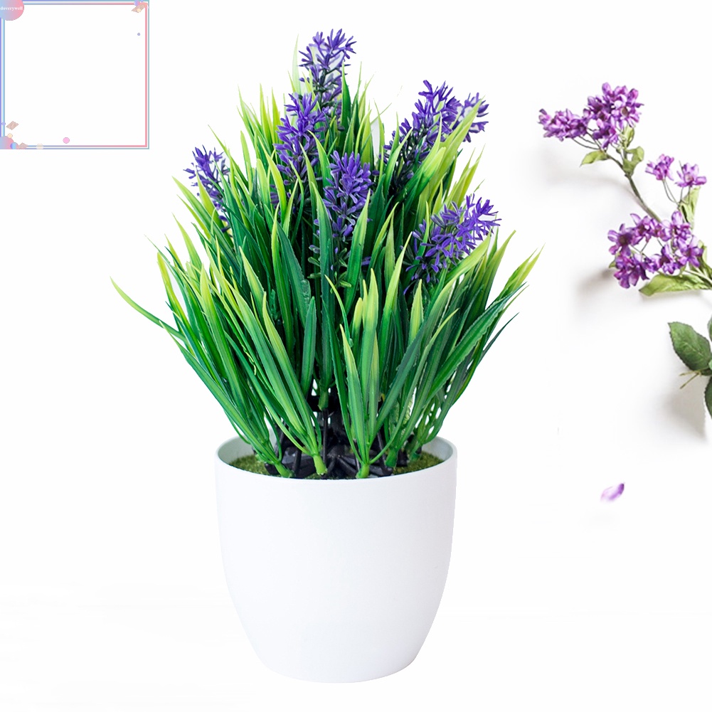 Chậu hoa oải hương giả trang trí tiệc cưới/văn phòng DIY