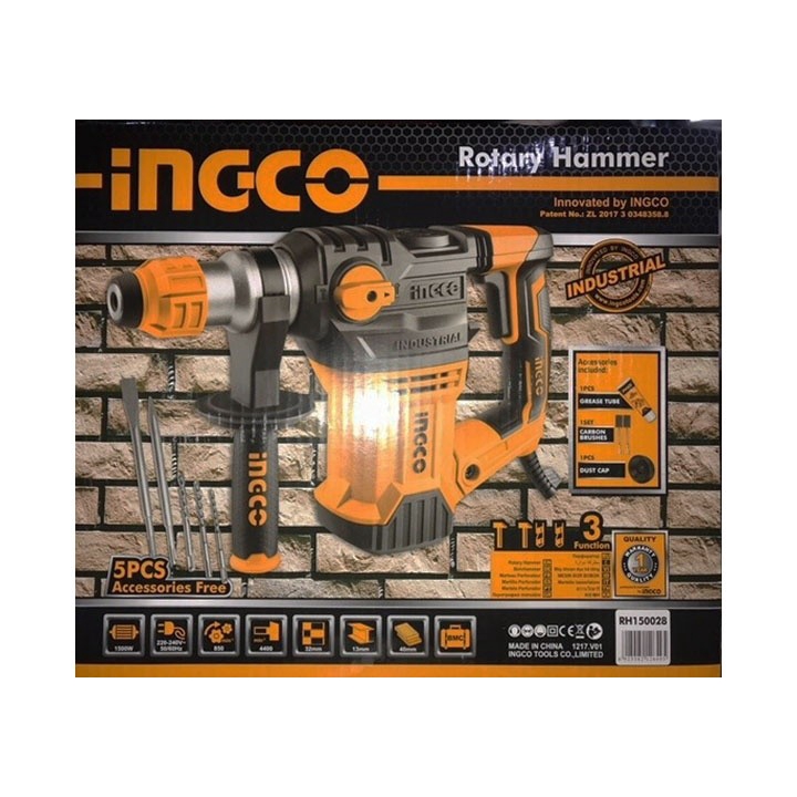 32mm Máy khoan đục bê tông 1500W INGCO RH150028